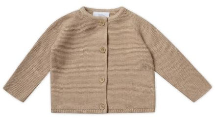 Stellou & friends CardiganStrickjacke für Baby & Kleinkind mit Knöpfen in HolzOptik, Mädchen & Jungen Hochwertige Kleidung aus 100% Baumwolle, Perfekt für Herbst & Winter 50/56 Beige Melange
