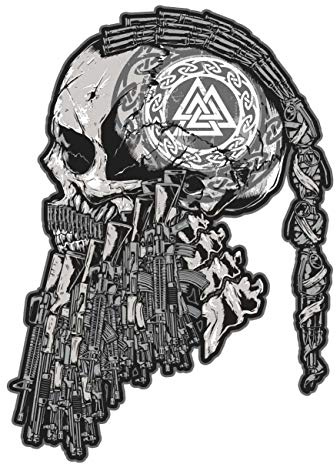 Aufkleber Wetterfest aussen Wikinger Totenkopf Götterdämmerung walhalla