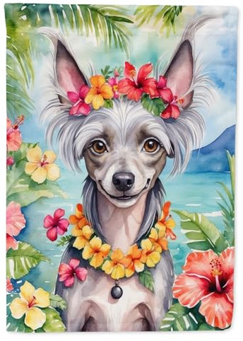 Caroline's Treasures DAC6406CHF Drapeau chinois Luau à crête Grande manche de porche Mât décoratif Extérieur Bannière Oeuvre d'art Tenture murale, Polyester, Taille de la maison, Multicolore