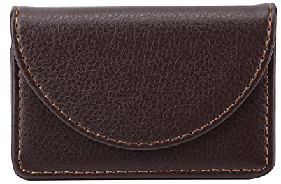 Haofy Visitenkartenetui, Visitenkartenetui, Visitenkartenetui, Tragbares Visitenkartenetui aus Leder, Brieftasche, Kreditkartenetui (Brown)