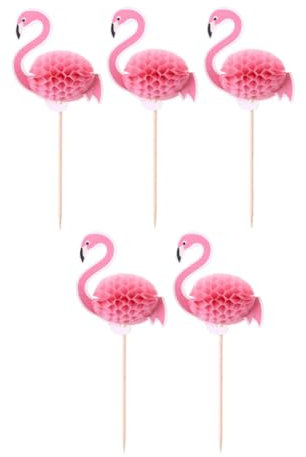 Garneck 50 Stück Flamingo-Cupcake-Topper 3D-Flamingo-Cupcake-Picks Tropische -Picks Für Den Hawaii-Strand Geburtstag Hochzeit Party-Dekoration