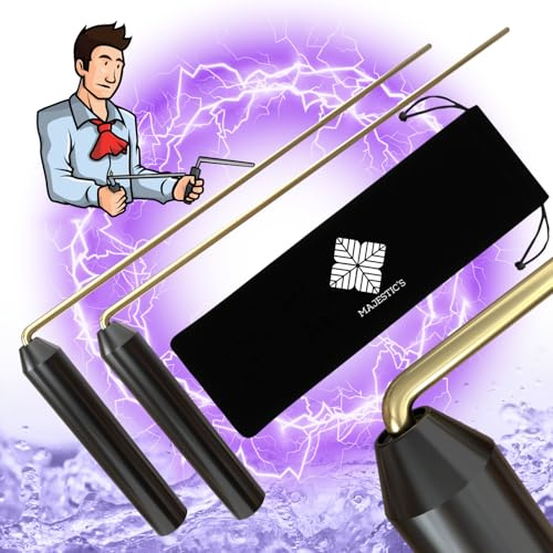Baguettes de Sourcier Professionnelles Modèle PRESTIGE & son Sac en Velours Noir - Baguette de Radiesthésie x2 Ultra Résistantes Tiges en Laiton – Marque Française [GARANTIE A VIE]