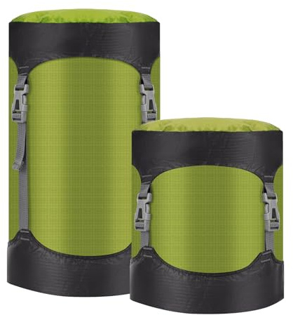 Risipu Compression Stuff Sack, 8L/15L/25L/35L/52L Sleeping Bag Compression Sack Great for Compression Bag Waterproof Outdoor Storage Bag for Backpacking, Traveling,Hiking and Camping (Green, S)