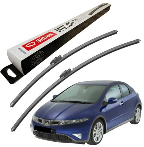 Silbak Windscreen Wipers, fits for HONDA CIVIC HATCHBACK (09/2005-12/2011) Front Wiper Blades, 700mm/580mm