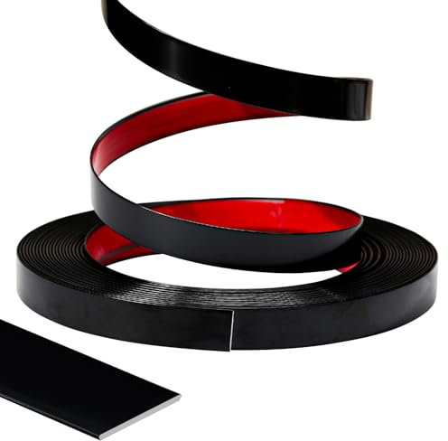 JSIWOTH Moulure Décorative Autoadhésive Flexible – 10mm x 12M Baguette de Finition pour Portes, Fenêtres, Miroirs, Murs, Plafonds, Sols, Armoires, Carreaux et Bordures