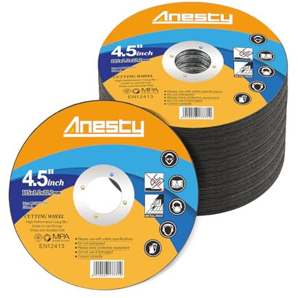 Anesty 50PCS 115mm Metal Cutting Discs 1mm Thin Cut off Wheels 4.5” Slitting Discs for Angle Grinder Fast and Clean Cutting Stainless Steel, Iron, Aluminum