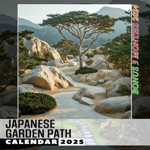 Japanese Garden Path 2025: Immerse Yourself in Over a Year of Tranquil Garden Scenery, Perfect for Planning and Reflection in a Large Size