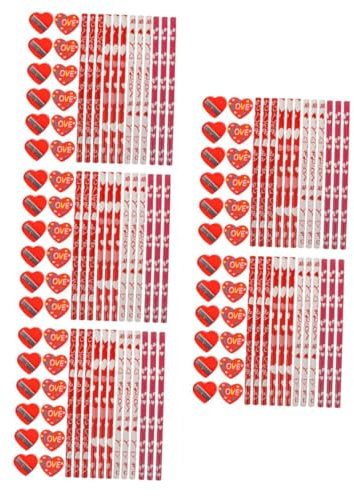 Tofficu 300-Teiliges Bleistiftset Zum Valentinstag Radiergummis Zum Valentinstag Bleistifte Zum Valentinstag Großformatige Bleistifte Zum Valentinstag Schreibwarenset Zum