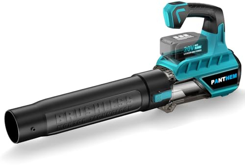 Batteridriven lövblåsare borstlös kompatibel med Makita 18 V (utan batterier), fläkt luftfläkt för rengöring utomhus gräsmatta vårdblad lufthastighet 80 m/s