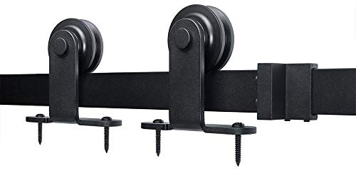 Sistema de puerta corredera de 183 cm para puertas correderas, silencioso, apto para paneles de puerta de 91,5 cm de ancho (forma de T, 183 cm)