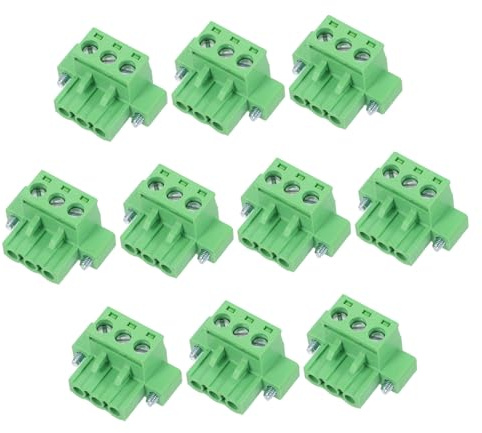Anneome Kit 10 Pezzi Connettori Terminale Vite a 3 Pin per Pcb, Morsettiera in Plastico Verde, Sicura e Versatile per Uffici e Abitazioni