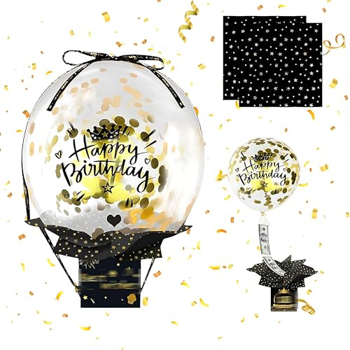 Luftballon Zum Befüllen Mit Geschenken, Geldgeschenke Geburtstag, Geschenkbox Geburtstag Mit Ballons, Happy Birthday Ballons, Erstellen Sie eine Überraschung für sich DIY Geschenke