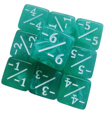 KiBcsLic 10 Pezzi Dadi Contatore Set di Dadi D6 con Simboli Ausili Matematici per Calcoli Generatore di Numeri Casuali Adatto per Giochi di Ruolo E Scopi, Verde