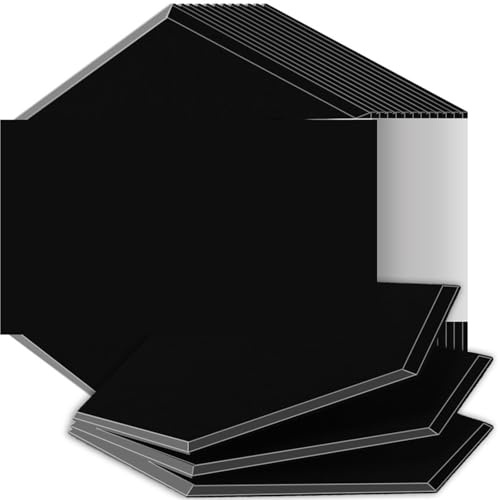 Panneaux Acoustiques Hexagonaux Panneaux insonorisants haute densité résistants aux flammes absorbant le bruit éliminant les échos(32 Black,18 Pcs,1.2cm Medium Density)