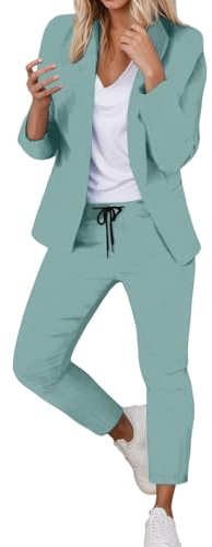 Chaqueta de Traje Mujer Blazer Oficina Profesional para Saco Largo Manga Larga con Botón Elegante Retro Informal Salvaje Comercial Chaquetas Vestir Adelgazamiento Negocios