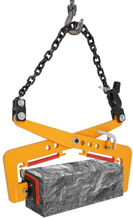 Morsetto di sollevamento professionale per pietre fino a 325 kg – Pinza regolabile in pietra con protezione antiscivolo per gru ed escavatori – Pesante per pietra naturale, edilizia e industria