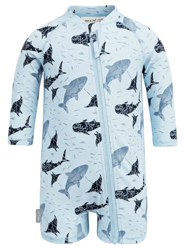 Jan & Jul Rashguard monoblocco per bambini con protezione UV per ragazzi e ragazze, Gioco di balene, 12-18 Mesi