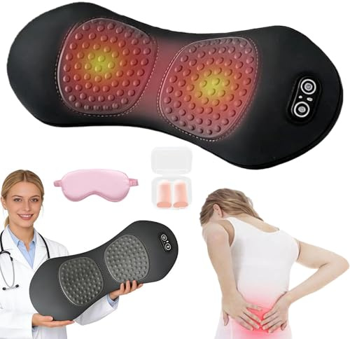 3-Zonen-Tiefenmassagegerät,3 In 1 Rückenmassagegerät,Triple Fusion Back Massager with Traction Lifting,Vibration Massage and Hot Compress for Waist(USB-A)
