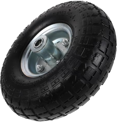 GALPADA Ruota per Carriola in Gomma Nera Resistente All'usura e All'abrasione, per Uso su Tosaerba e Carrelli da Giardino