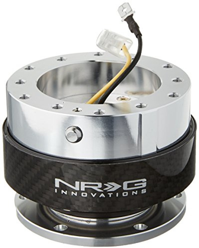 NRG Innovations Gen 1.5 6-Holes Racing Steering Wheel Quick Release Adapter With Mounting Bolts, Carbon Fiber Ring, NRG-SRK-100CF