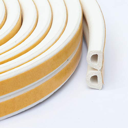 FENSTERDICHTUNG SELBSTKLEBEND | 6 m | DICHTBAND | D – PROFIL | WEISS | Türdichtung Gummidichtung Fensterdichtband Tür Fenster