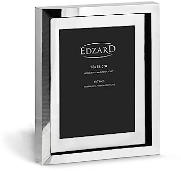 EDZARD Bilderrahmen Caserta (Foto 13x18 cm) mit Passepartout, versilbert anlaufgeschützt