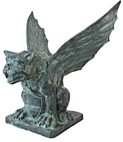 Design Toscano Bronzegartenfigur Geflügelter Wasserspeier von Neapel, bronze, 29 x 54,5 x 56 cm, PK2313