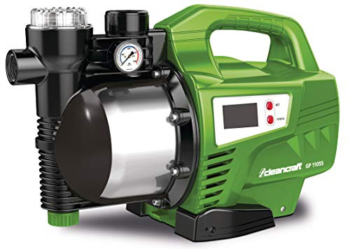 Cleancraft Gartenpumpe GP 1105S (für Klarwasser, Trockenlaufschutz, LCD-Anzeige, Ansaughöhe max. 8 m), 7521200
