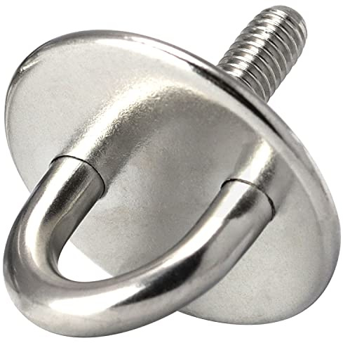 OPIOL QUALITY® Augplatte Rund mit Gewinde M6 33 mm aus Edelstahl A2 V2A (2 Stück) Wandöse Decksplatte Ösenplatte Halterung Haken Öse Wandhaken Wandhalterung Ösenplatte
