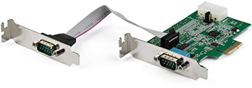 StarTech 2 Port Low Profile PCIe RS232 Karte, 16950 (PEX2S953LP) | 2x DB9, bis 921, 6 Kbit/s, konfigurierbare Stromversorgung, Windows und Linux, Erweiterungskarte