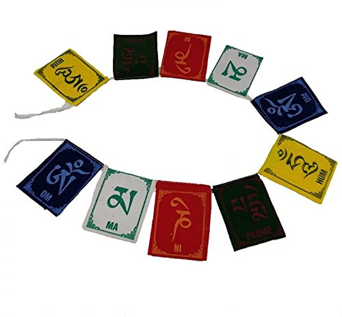 Valmoni Sport Tibetanische Gebetsflagge, 9,5 x 7,3 cm, Rolle mit 10 Positivdecken, Tibet