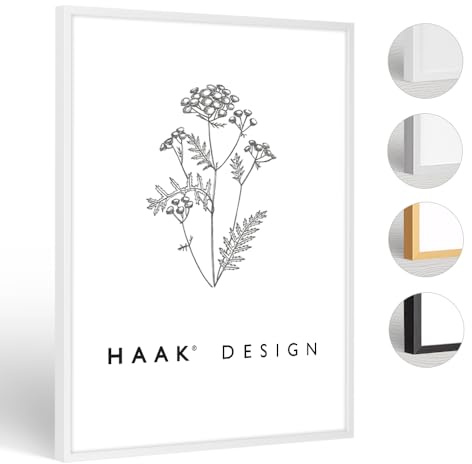 Haak HaakDesign schmaler Bilderrahmen Alena Aluminium Alubilderrahmen 60 x 80 cm Weiß Fotorahmen, Geschenkidee