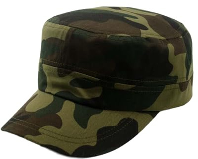 Jarseila Armé platt topp unisex multicam keps camo tvättade mössor militär armékeps dam bomull, enfärgad, justerbar, B-grön, one size