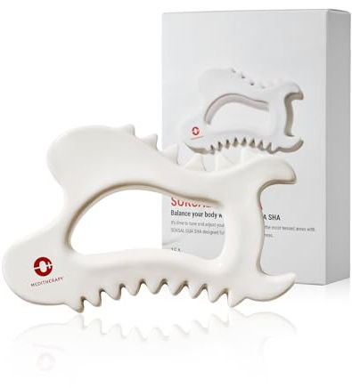 meditherapy SOKSAL GUASHA (161G x 1P), Gesichts-Yoga-Werkzeug, Körpermassagewerkzeug, Gesichtskratzer, Guasha-Board, Gesichtslift, Muskelentlastungs-Massagebrett, Gua Sha, handgefertigte Keramik-Gua Sha