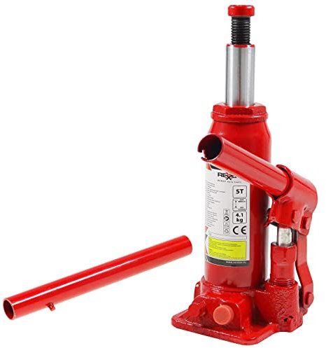 REXXER Hydraulischer Wagenheber 5T - Stempelwagenheber für Garage & Werkstatt - Robuster Wagenheber zum Anheben bis 5 Tonnen - Hubhöhe 215-400 mm