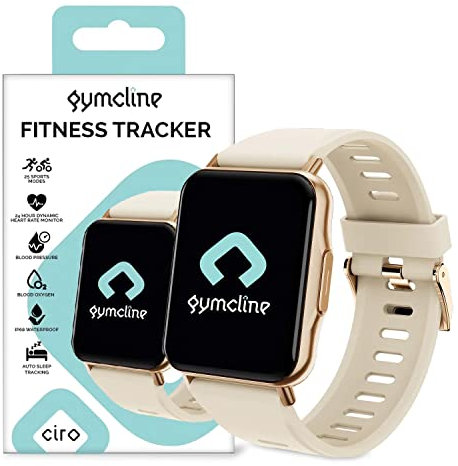 Gymcline Ciro Fitness Tracker w/25 modalità sportive e protezione IP68 acqua (crema)