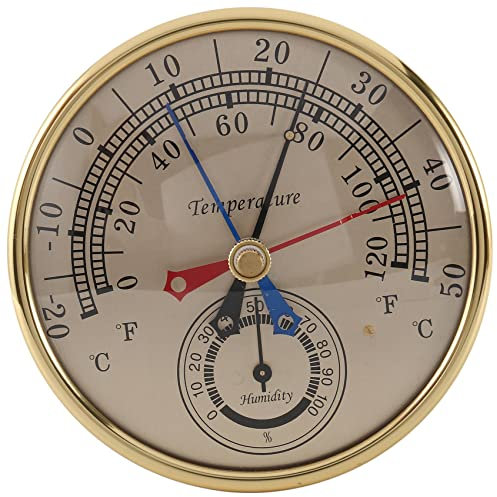 Iunipusy 5 pouces Min Max Thermomètre Hygromètre A Monté Mur Support Hanging Analogique Intérieur Extérieur Anti Pluie Température Humidité Couteau