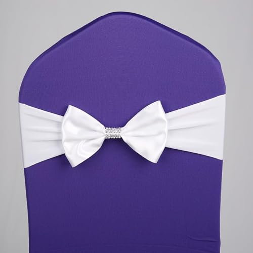 Spandex-Stuhlschärpen,50 Stück Satin Stuhlschleifen - Schleife für Stuhlhussen Hochzeit Stuhl Bogen Für Stuhl Stuhlschärpen Stuhl Schärpen Stretch-Stuhlschleifen für Party Dekoration -Weiß