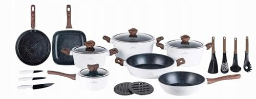 Zilner 21-teiliges Kochtopfset Induktion, Töpfe & Pfannen beschichtet, Kochtopfset, Induktionstopfset, Kochtöpfe, Induktionskochgeschirr, Topfset, geeignet für Induktionsherde