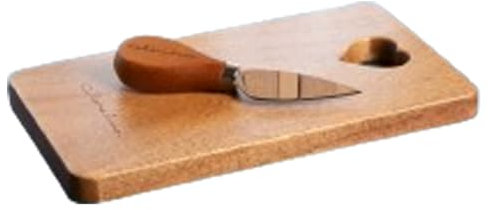 PuntoCasaStore Tagliere Acacia + COLTELLINO 20,5x12x1,5 CLARALUNA 2024 BOMBONIERA Idea Regalo Matrimonio Anniversario PROMESSA