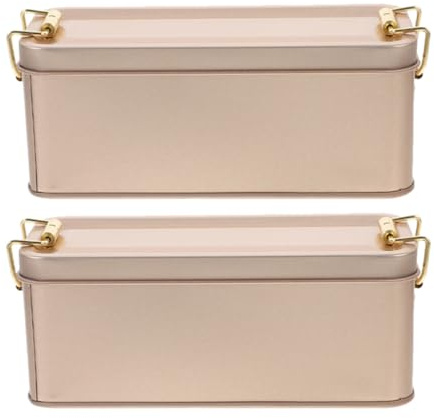 Luxshiny Scatole Vintage in Latta 2 Pezzi per Biscotti e Dolci Coperchio, Grande Capacità, Multifunzionali per Conservazione e Decorazione in Cucina