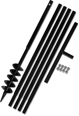 Générique Tarière de Sol avec Manche 100 mm et Tube d'extension 5 m Acier,Tarières-270519