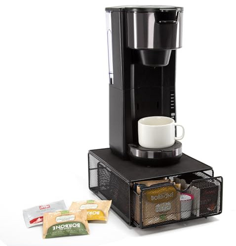 SYSYLY Portacapsule,Cassetto Porta Cialde e Capsule in Metallo,Ideale per Organizzare Caffè, Tè e Tisane.