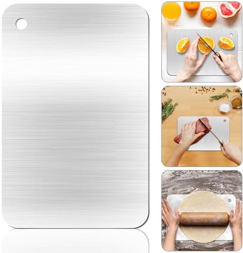Cutting Board, Stainless Steel Cutting Board for Kitchen, Double-Sided Metal Chopping Boards for Meat, Fruit, Vegetables