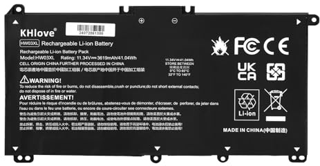 KHlove HW03XL L97300-005 Laptop Batería para HP Pavilion 15-EG 15-EH 15-eg0053cl 15-eg1073cl 15-eg1053cl 15-eg1053cl 15-eg1025cl 15-eg0048nr 15-eg0073cl Serie L97300-005 TPN-C131 HSTNN-IB90 HSTNN-OB2A