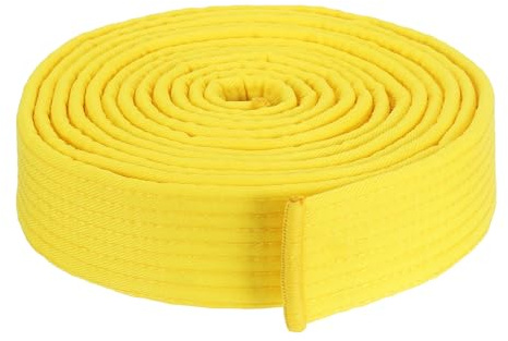 PATIKIL Ceinture de classement colorée de Taekwondo 1,5 x10,5 Pieds 3,2 m, Ceinture de Judo Karaté en Coton pour l'enseignement de l'entraîneur, Jaune