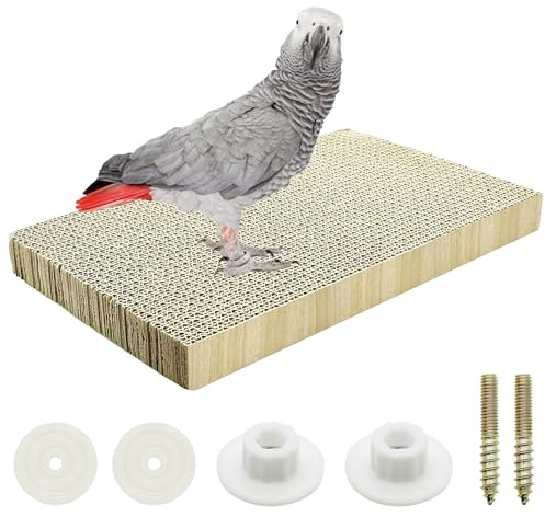 Allazone - Soporte para percha para pájaros, juguetes para masticar loro, cacatúas, conura, inseparables, talla L