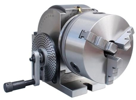 KVLHCSVA Testa di indicizzazione Universale per fresatrice Mandrino da 4/100 mm Mandrino da 5/125 mm Tavola Rotante di indicizzazione Orizzontale Verticale (mandrino B 100 Senza Coda)