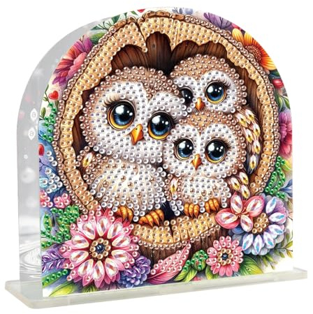 DCIDBEI Diamant Painting Serviettenhalter Serviettenhalter Freistehender Tischtuchspender Servietten Rahmen Servietten Halter Diamond Painting Serviettenspender Serviettenständer Eule