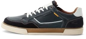 camel active Mocasines para hombre, zapatos con cordones, plantilla intercambiable, Azul Marino Blanco 665, 43 EU